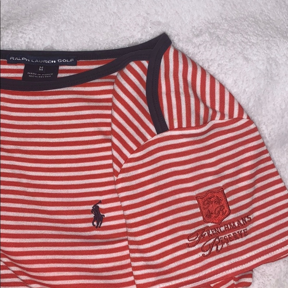 Ralph Lauren Golf red striped short sleeved tee